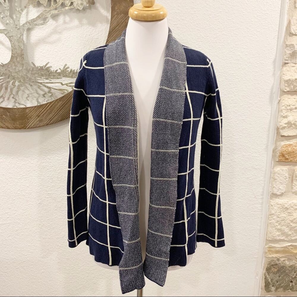 Modcloth Simply Snuggly Windowpane Open Cardigan … - image 1